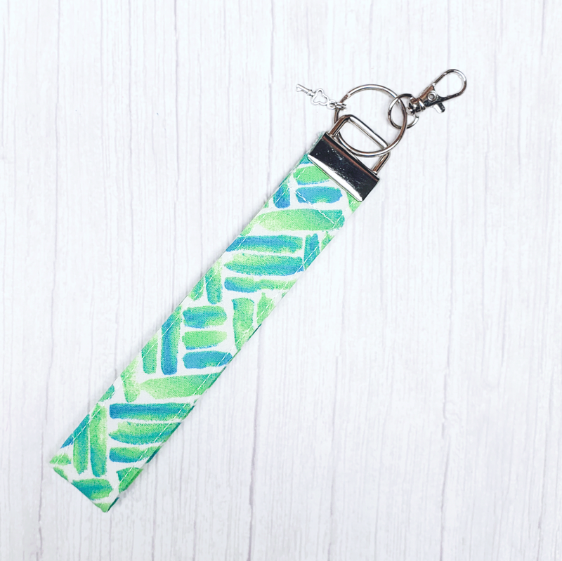 Key Fob - Lime Green and Blue